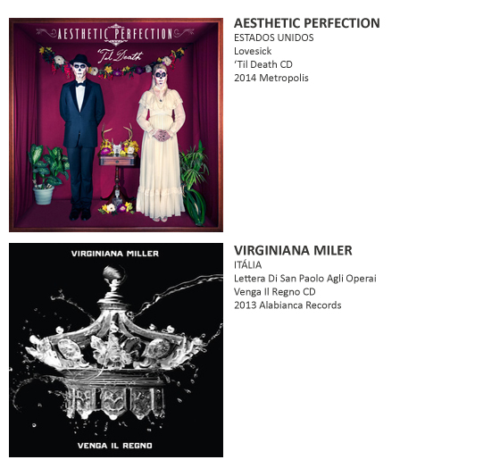 AESTHETIC PERFECTION, VIRGINIANA MILLER, TIMBER TIMBRE, SWANS, PETER MURPHY, LAIBACH, AL COMET, LIARS, TYING TIFFANY, KNORKATOR, ABNEY PARK, ROMA AMOR, THE MINISTRY OF WOLVES, VALRAVN, SOFT CELL